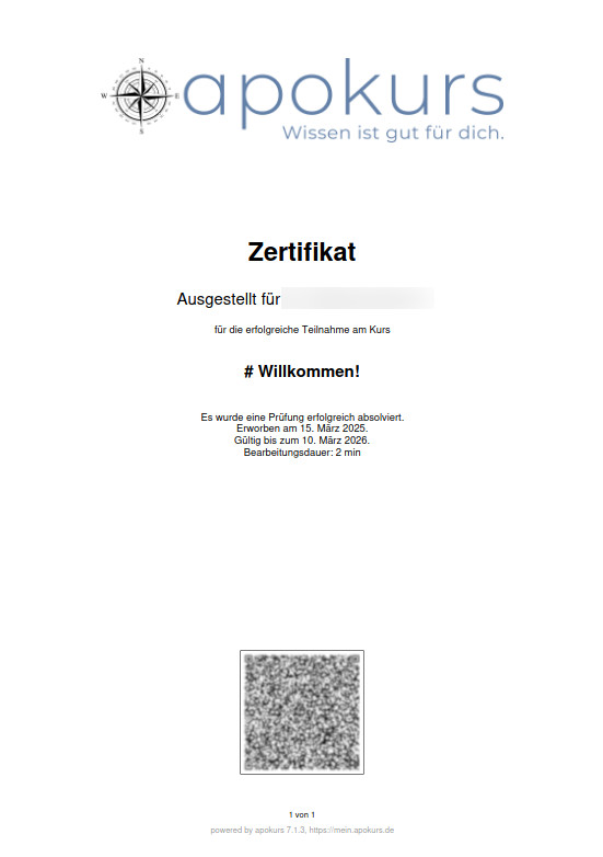 apokurs - speziell für Online-Schulungen entwickelt
